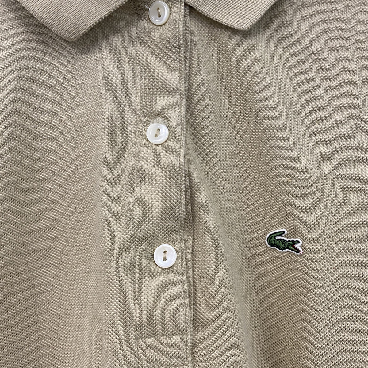 LACOSTE　ラコステ　半袖ポロシャツ　ベージュ　42サイズ メンズ コットン 古着