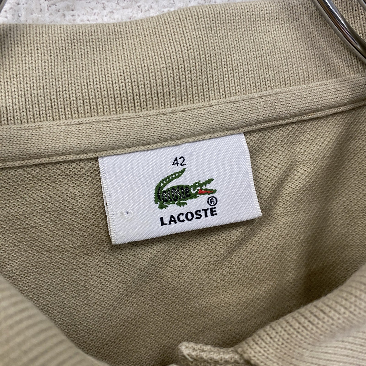 LACOSTE　ラコステ　半袖ポロシャツ　ベージュ　42サイズ メンズ コットン 古着