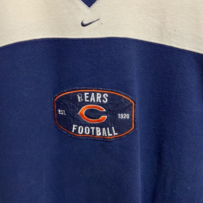 90s　NIKE ナイキ　NFL　Vネックスウェット/トレーナー　ヴィンテージ　ワンポイントロゴ刺繍　ネイビー　XLサイズ