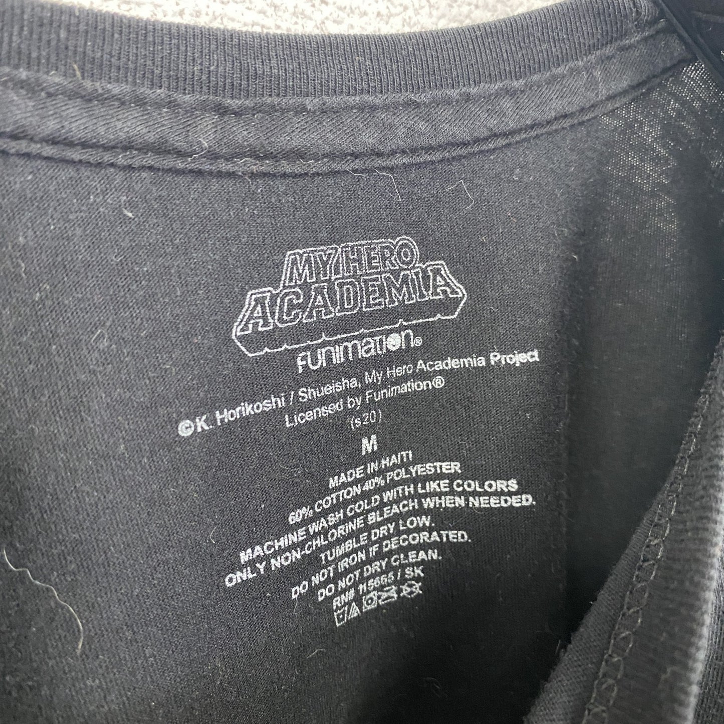 古着 used　僕のヒーローアカデミア　半袖オリジナルアニメプリントTシャツ　少年ジャンプ　ヒロアカ　クルーネック　黒　Mサイズ