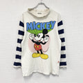 Mickey Family　Disney　ディズニー　ミッキーマウス　長袖Tシャツ/ロンT　ボーダー柄　白　ホワイト　古着