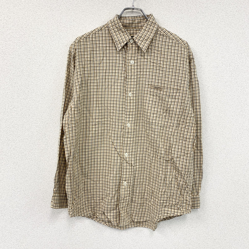 POLO JEANS　ポロジーンズ　長袖シャツ　チェック柄　黄色　イエロー　Mサイズ　古着
