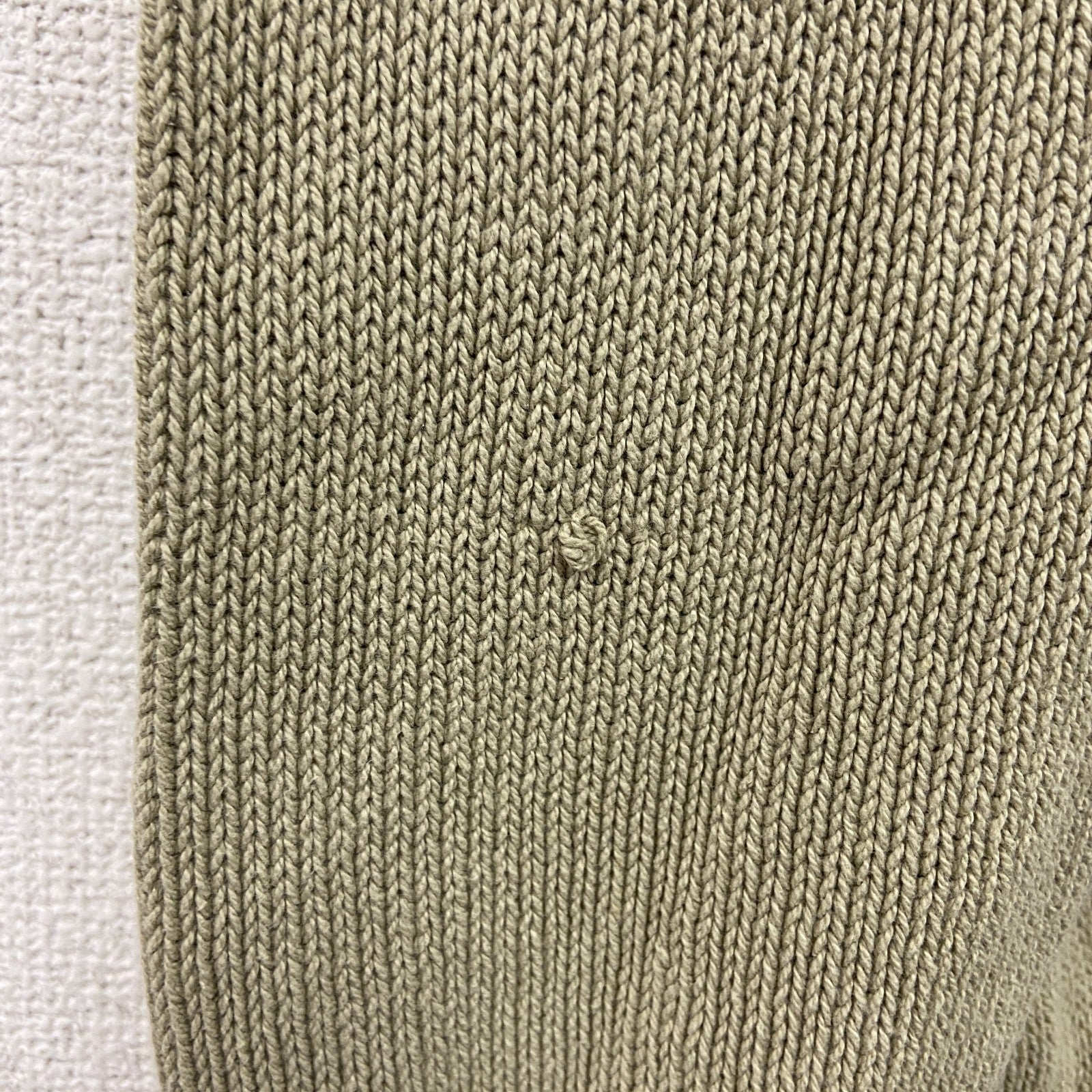 90s～　Kappa　カッパ　コットンニットセーター　ヴィンテージ　刺繍ロゴ　ベージュ　Mサイズ　古着