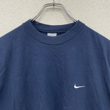 00s　NIKE　半袖Tシャツ　ヴィンテージ　ワンポイント刺繡ロゴ　紺　ネイビー　Mサイズ