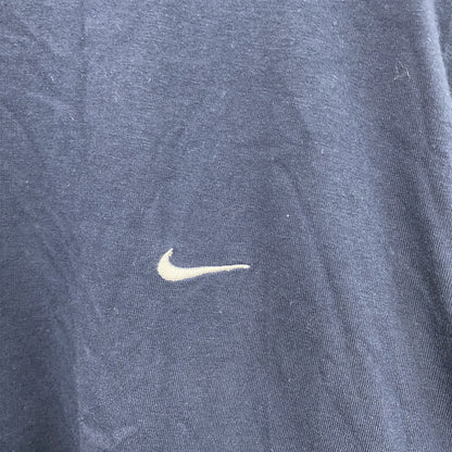 00s　NIKE　半袖Tシャツ　ヴィンテージ　ワンポイント刺繡ロゴ　紺　ネイビー　Mサイズ