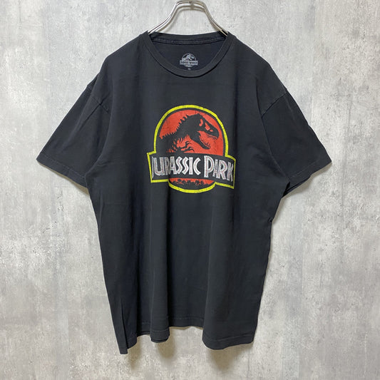 古着 used　ジュラシックパーク　半袖公式プリントTシャツ　ムービーT 　恐竜　黒　ブラック　ビッグシルエット　XLサイズ