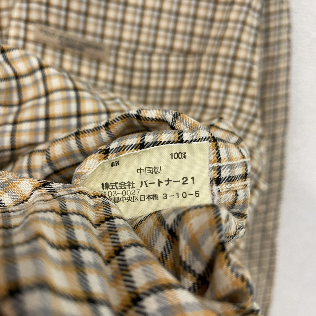 POLO JEANS　ポロジーンズ　長袖シャツ　チェック柄　黄色　イエロー　Mサイズ　古着