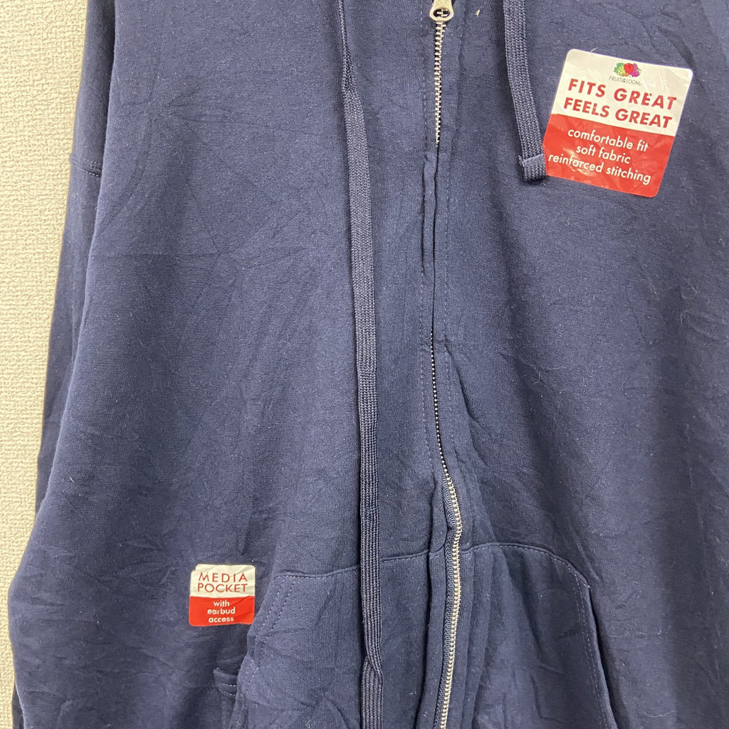 FRUIT OF THE LOOM　フルーツオブザルーム　フルジップスウェットパーカー/フーディー　ネイビー　紺　Lサイズ　古着