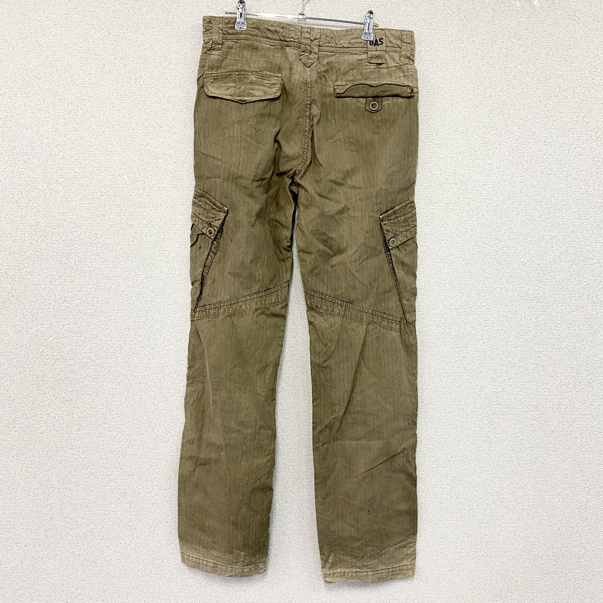 GAS　ガス　カーゴパンツ　ギミックパンツ　ジップフライ　ベージュ　W31サイズ　古着