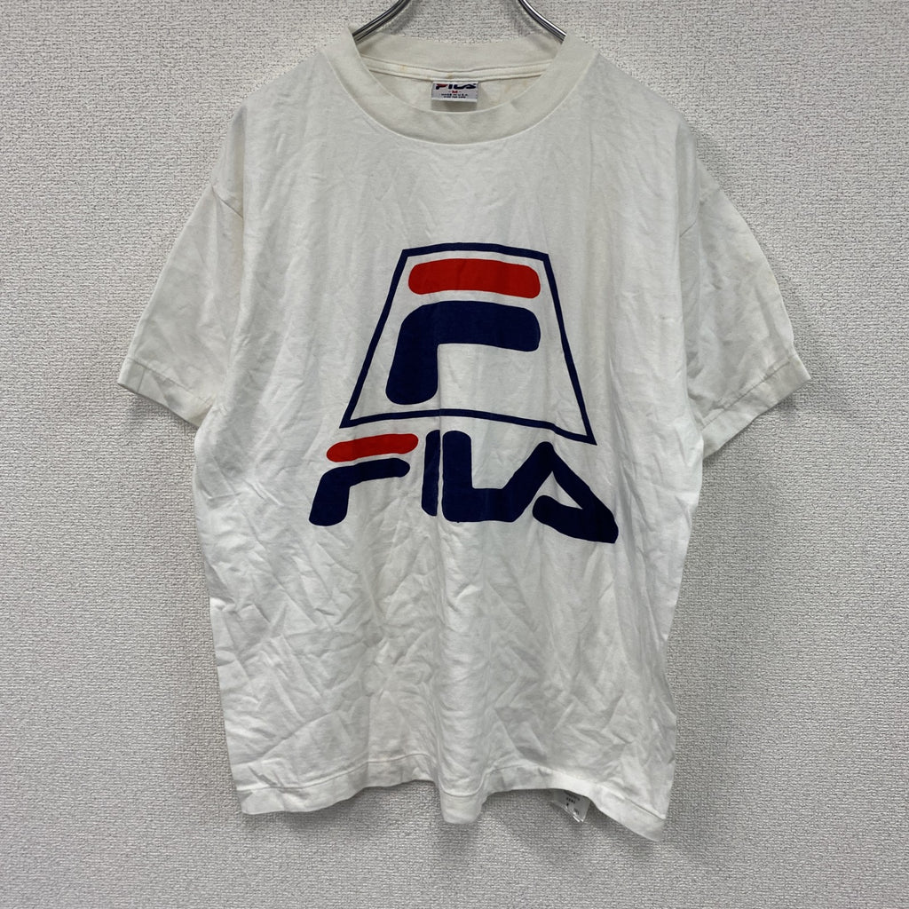 90s　FILA　フィラ　半袖Tシャツ　ヴィンテージ　白　ホワイト　Mサイズ　古着