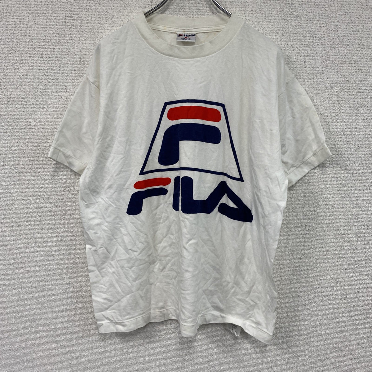90s　FILA　フィラ　半袖Tシャツ　ヴィンテージ　白　ホワイト　Mサイズ　古着