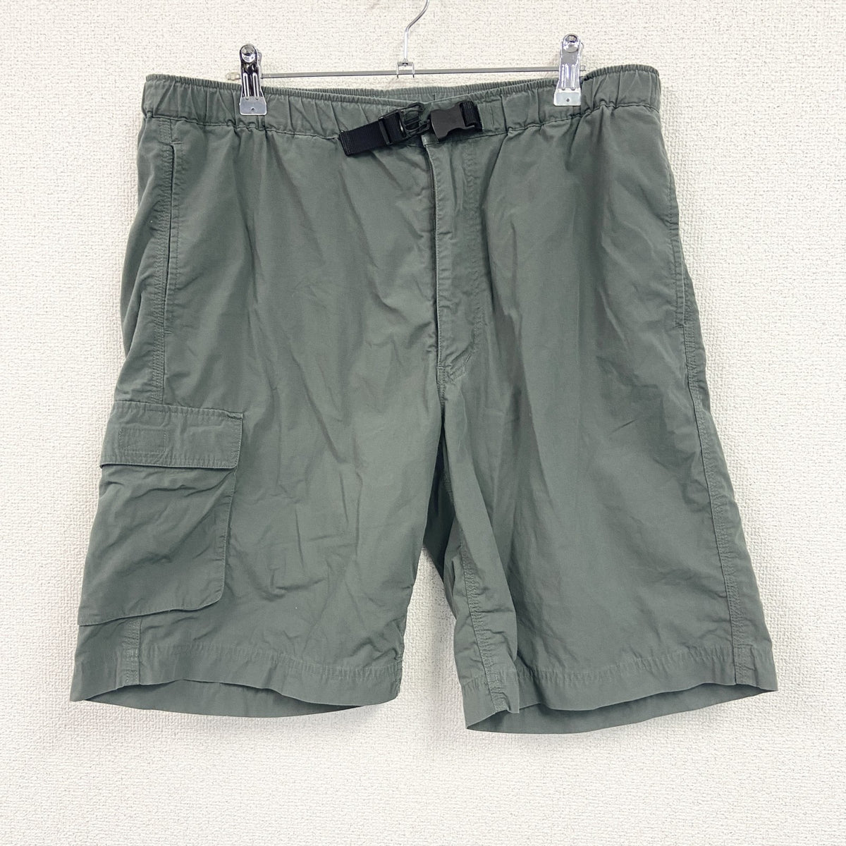 OLD UNIQLO　オールドユニクロ　ハーフナイロンパンツ/ショートパンツ　オリーブグリーン　Lサイズ　古着