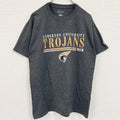 champion　チャンピオン　半袖カレッジプリントTシャツ　大学　クルーネック　TROJANS　グレー　灰色　Mサイズ　古着