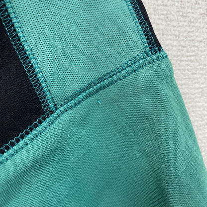 ～90s　adidas EQUIPMENT　アディダス　ハーフジップトラックジャケット/ジャージ　フロッキープリント　デカロゴ　パフォーマンスロゴ　ブラック　Ｍサイズ