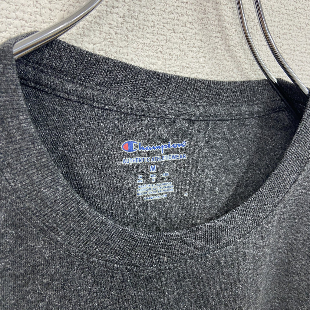 champion　チャンピオン　半袖カレッジプリントTシャツ　大学　クルーネック　TROJANS　グレー　灰色　Mサイズ　古着