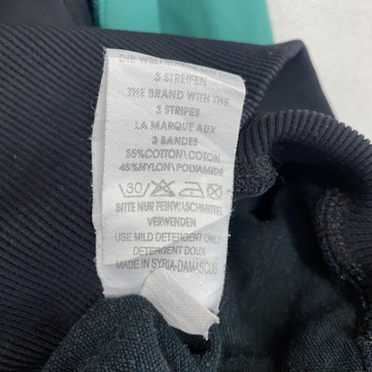 ～90s　adidas EQUIPMENT　アディダス　ハーフジップトラックジャケット/ジャージ　フロッキープリント　デカロゴ　パフォーマンスロゴ　ブラック　Ｍサイズ