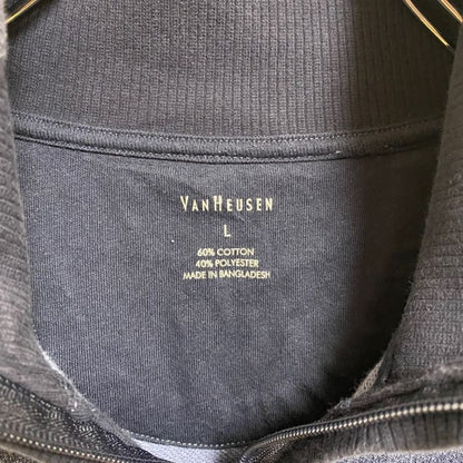 古着 used　VANHEUSEN　長袖ジップアップスウェット　トレーナー　ブルゾン　アウター　ハイネック　秋冬服　Lサイズ