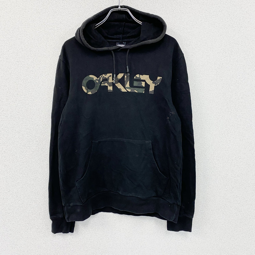 OAKLEY　オークリー　フルジップパーカー/フーディー　迷彩　黒　ブラック　XLサイズ　古着