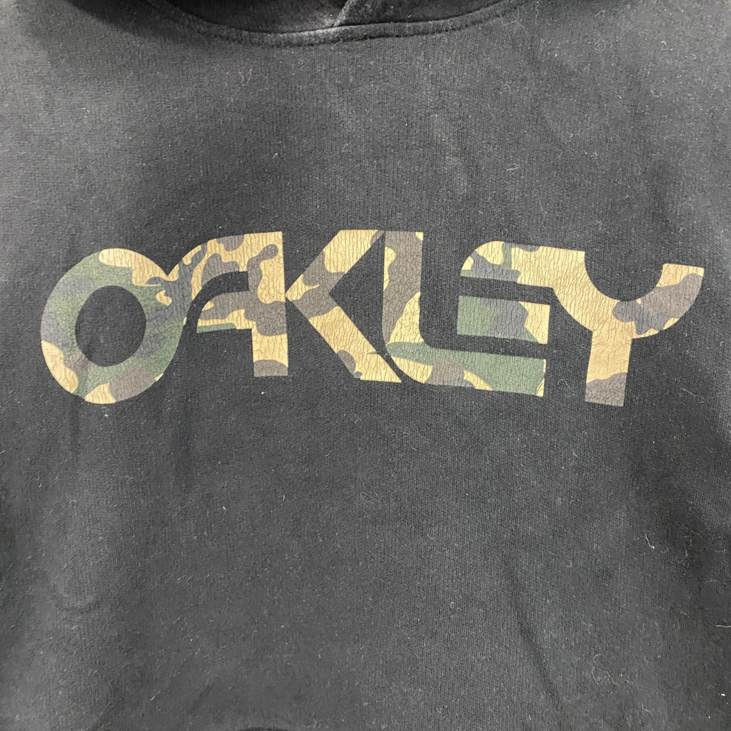 OAKLEY　オークリー　フルジップパーカー/フーディー　迷彩　黒　ブラック　XLサイズ　古着