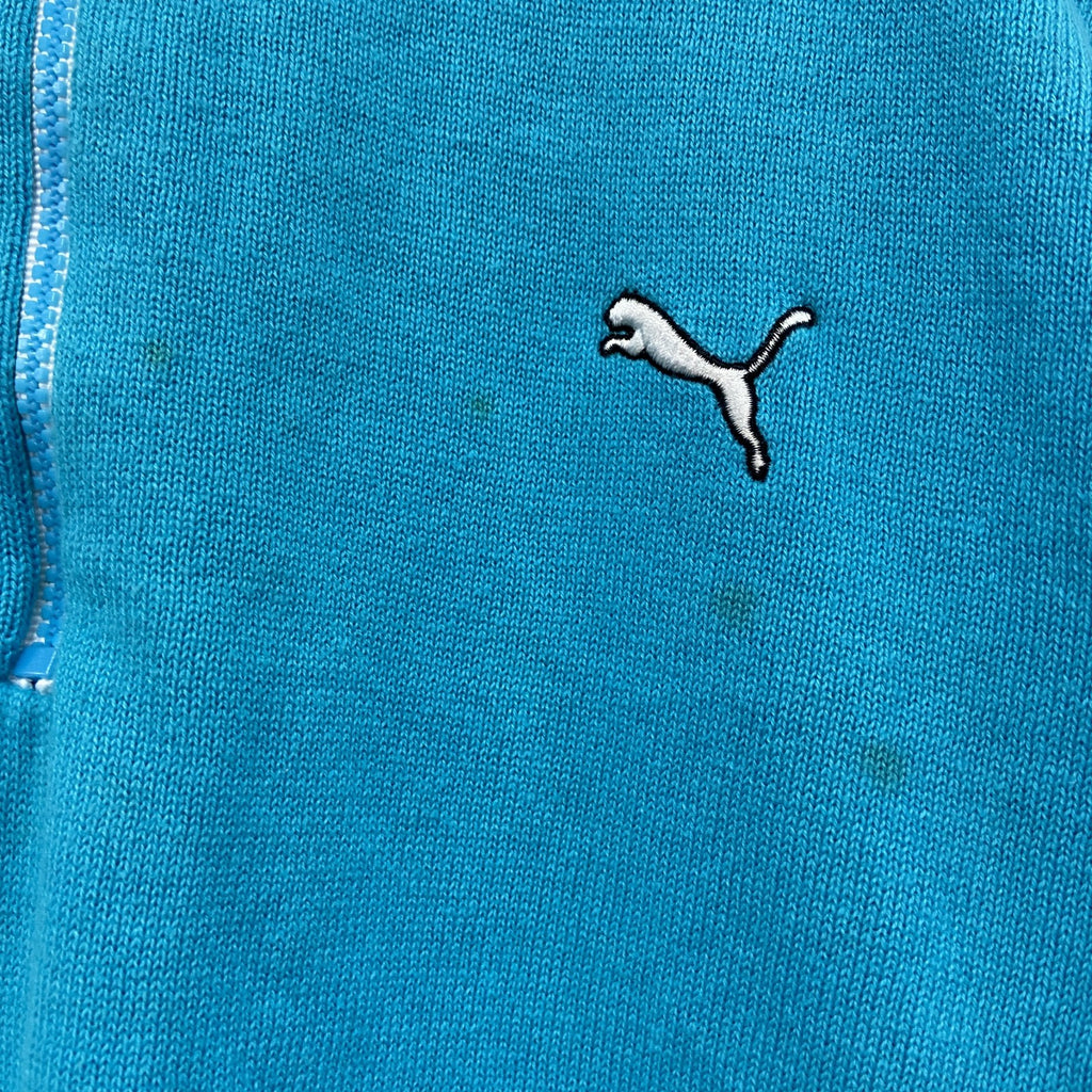 PUMA　プーマ　トラックジャケット/ジャージ　コットンニットセーター　水色　ライトブルー　Mサイズ　古着