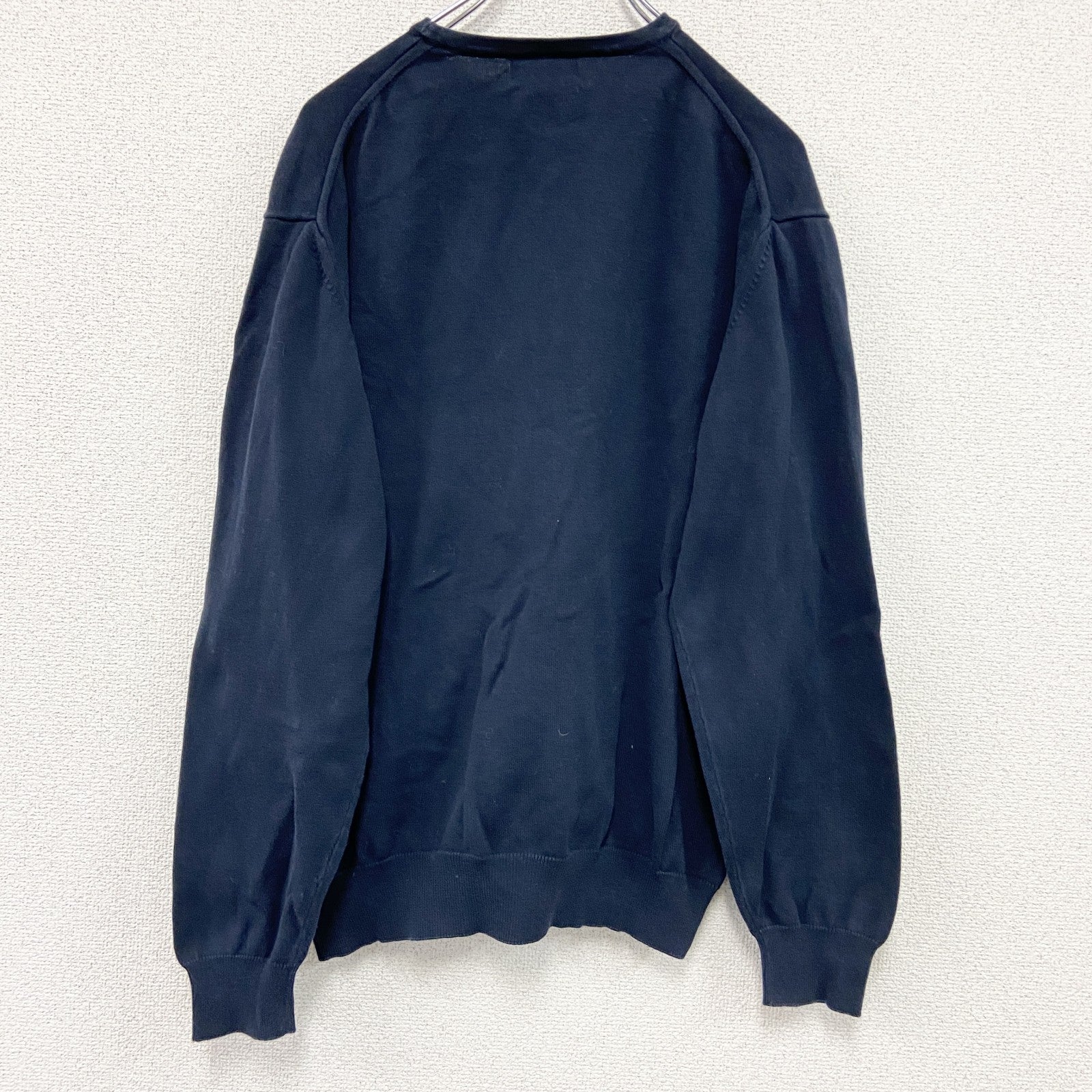 90s～　Kappa　カッパ　コットンニットセーター　ヴィンテージ　刺繍ロゴ　紺　ネイビー　XLサイズ　古着