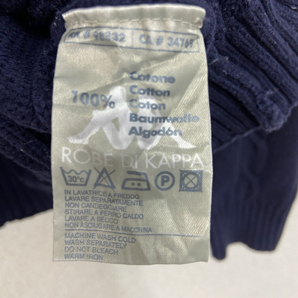 90s～　Kappa　カッパ　コットンニットセーター　ケーブルニット　ヴィンテージ　紺　ネイビー　古着