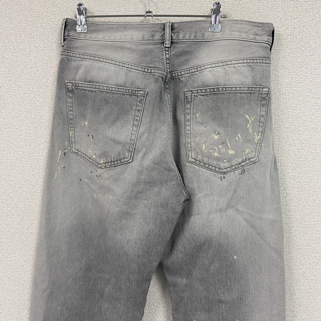 ZARA　ザラ　デニムパンツ/ジーンズ　ペインティングデザイン　ボタン開き　灰色　グレー　W31サイズ　古着