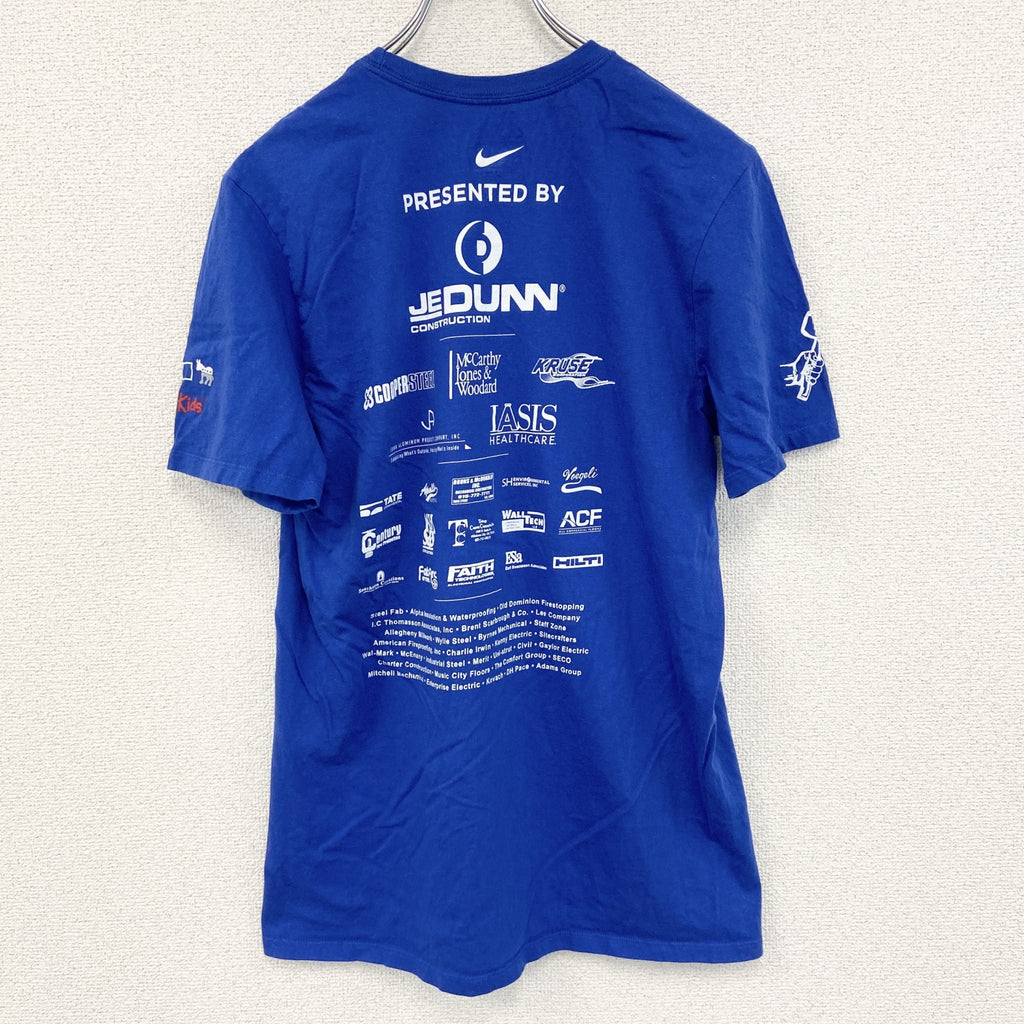 NIKE　ナイキ　半袖プリントTシャツ　ハンマーダウン　青　ブルー　クルーネック　レトロデザイン　Mサイズ　古着