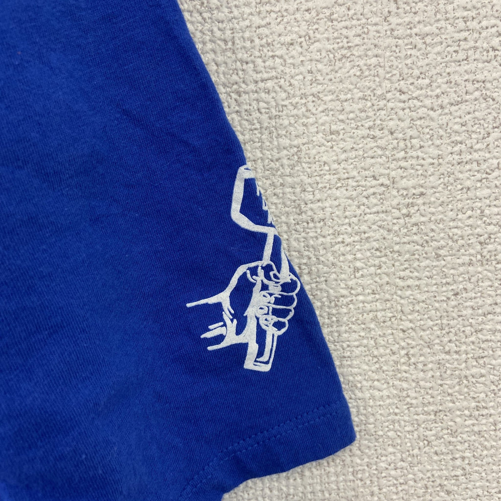 NIKE　ナイキ　半袖プリントTシャツ　ハンマーダウン　青　ブルー　クルーネック　レトロデザイン　Mサイズ　古着