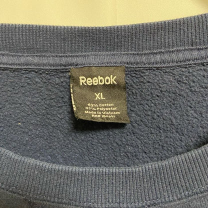 古着 used　Reebok リーボック　長袖クルーネックスウェット　トレーナー　無地　ネイビー　ビックシルエット　XLサイズ