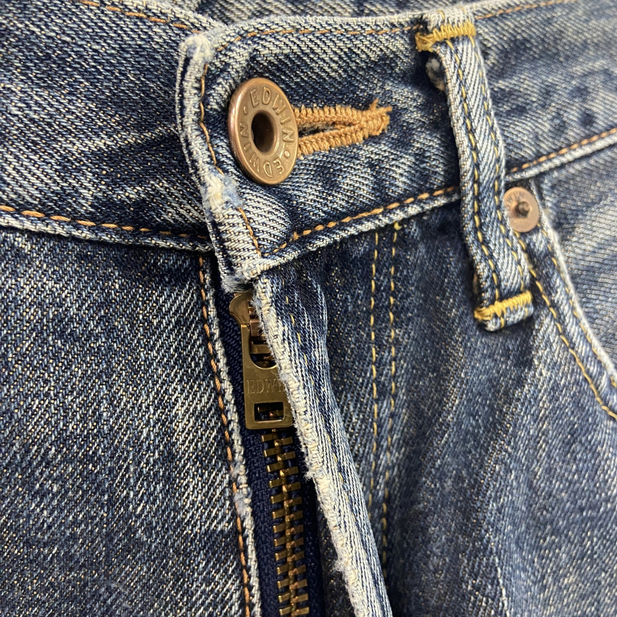 EDWIN　エドウィン　デニムパンツ/ジーンズ　ジップフライ　インディゴ　W28サイズ メンズ 古着