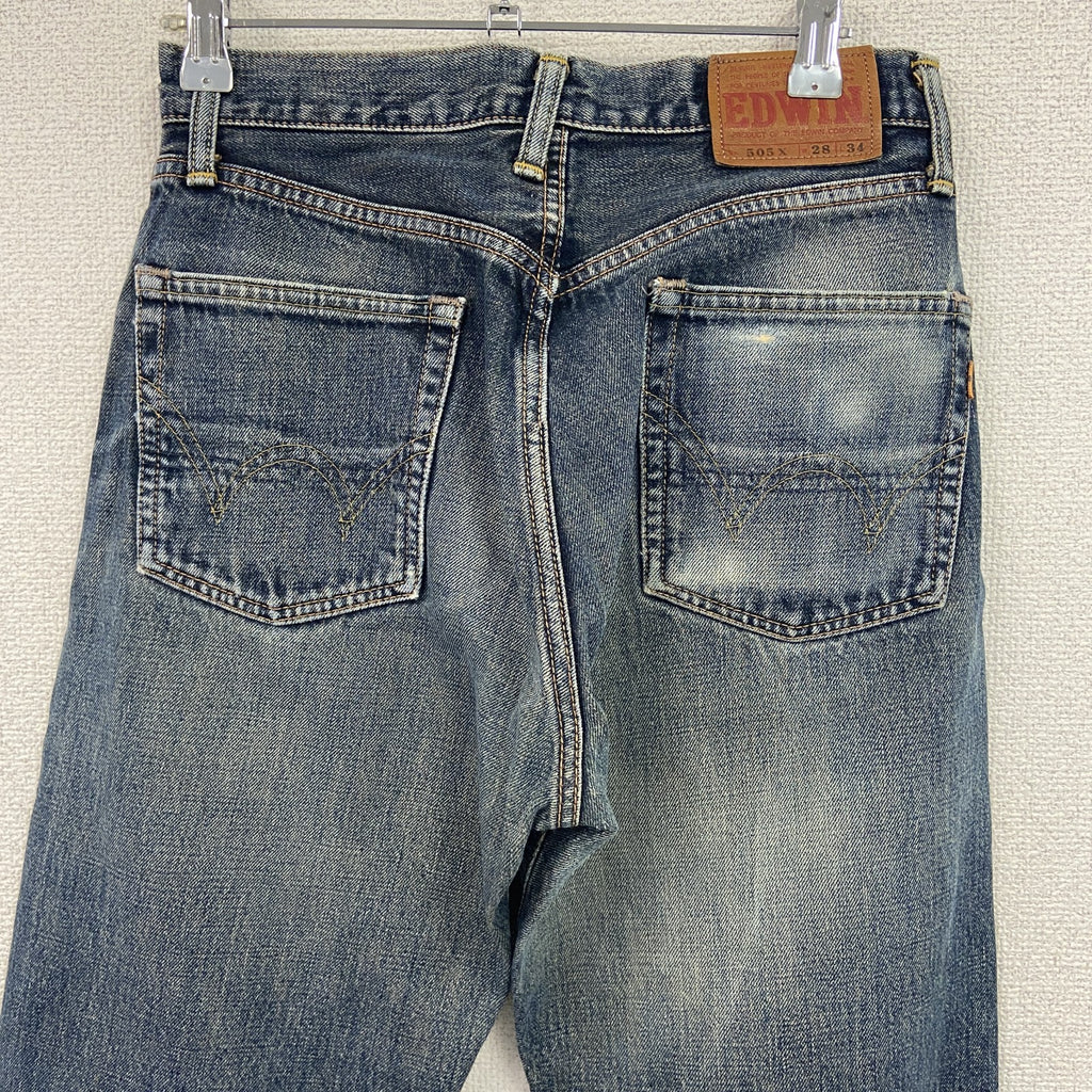 EDWIN　エドウィン　デニムパンツ/ジーンズ　ジップフライ　インディゴ　W28サイズ メンズ 古着