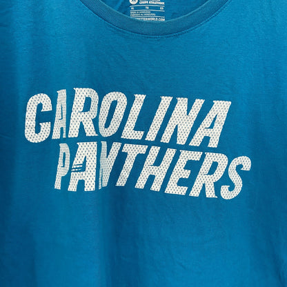 古着 used　NIKE　ナイキ　半袖プリントTシャツ　水色　ライトブルー　カロライナパンサーズ　レトロデザイン　XLサイズ