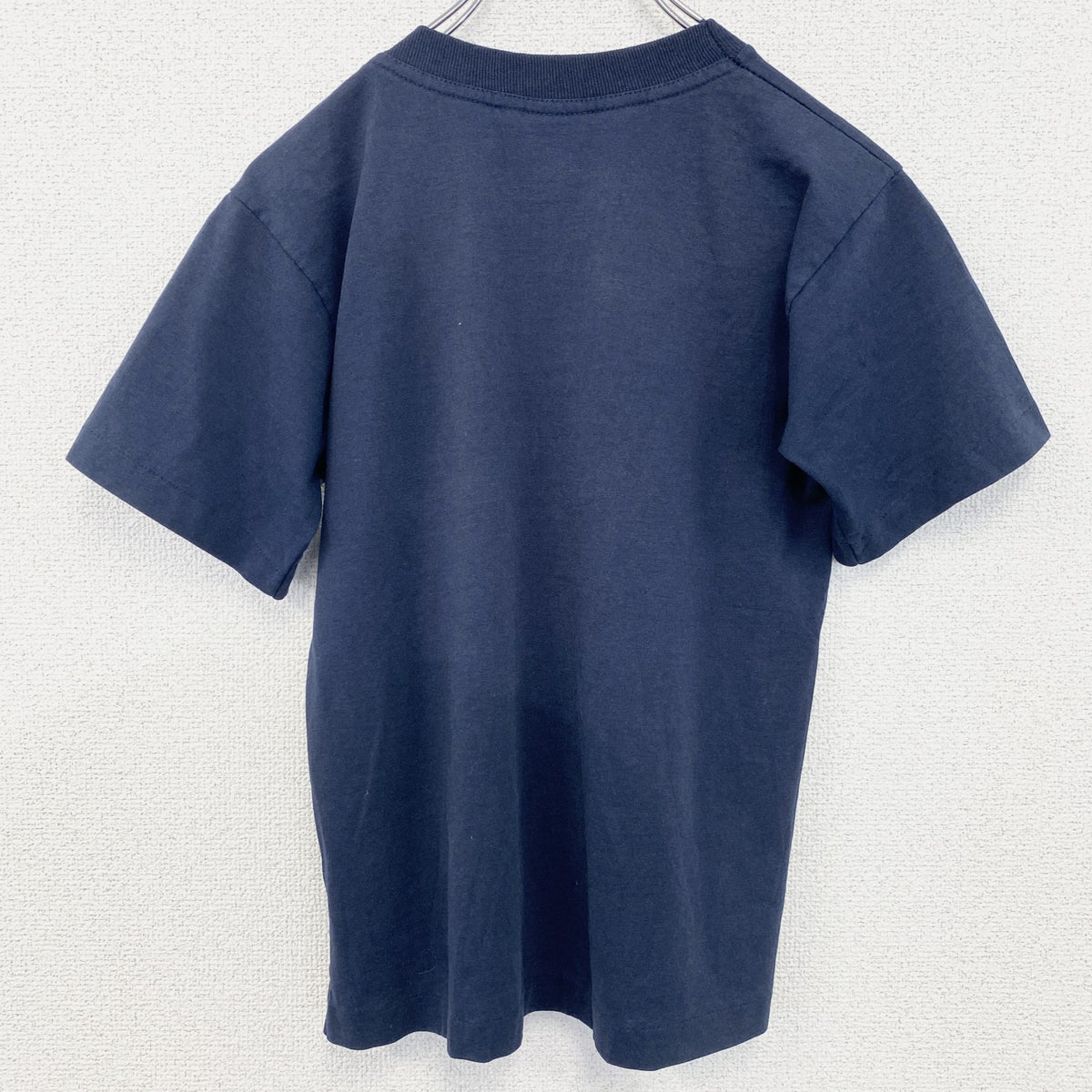 FABEC　半袖カラフル刺繍Tシャツ　カナダ製　カジュアルデザイン　レトロ　クルーネック　ネイビー　紺　Lサイズ　古着