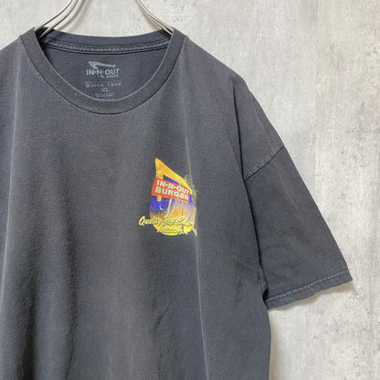 古着 used　IN-N-OUT BURGER　インアウトバーガー　半袖プリントTシャツ　黒　ビッグシルエット　XLサイズ