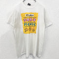 FURUIT OF THE LOOM　半袖プリントTシャツ　US製　カジュアル　レトロ　クルーネック　白　ホワイト　Lサイズ　古着