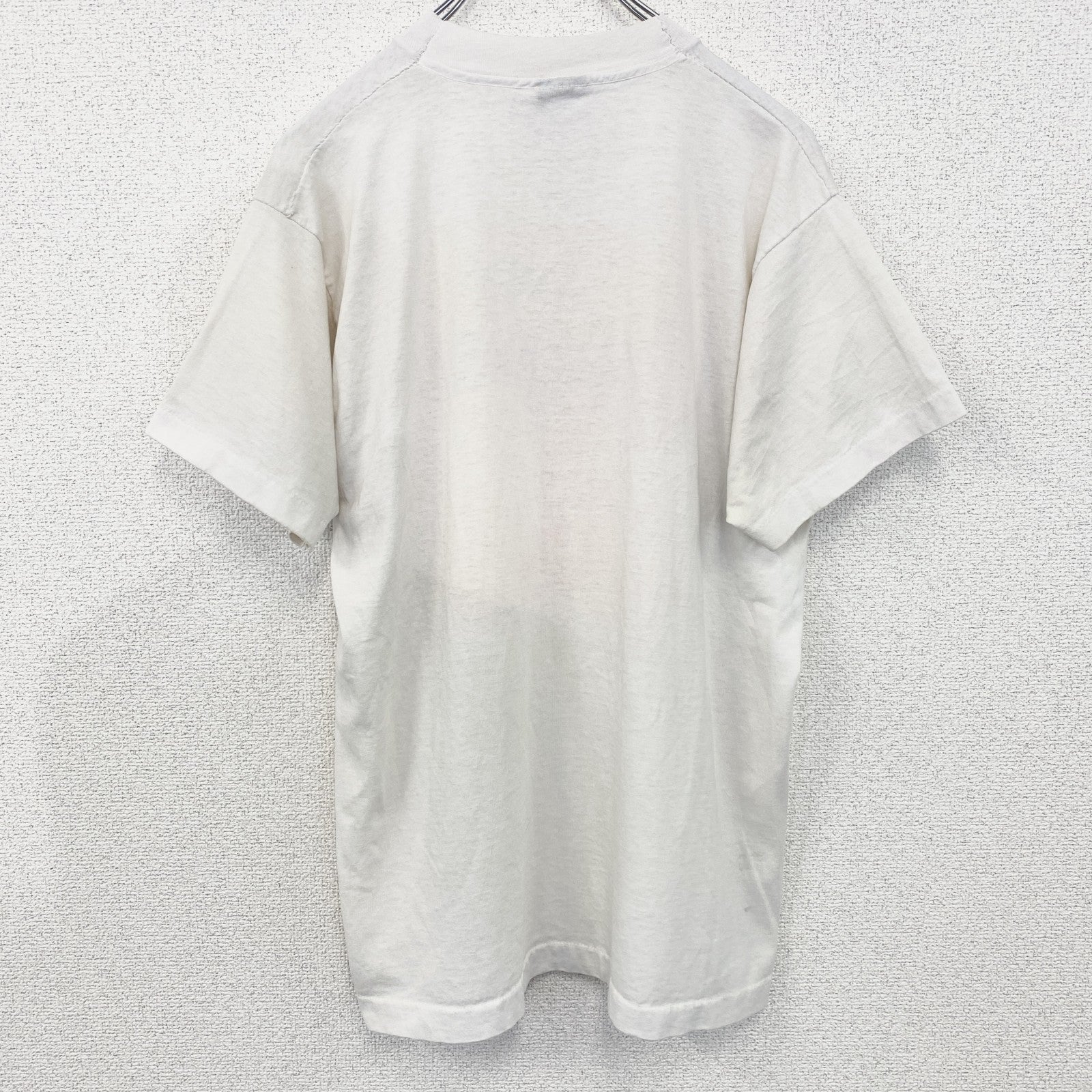 FURUIT OF THE LOOM　半袖プリントTシャツ　US製　カジュアル　レトロ　クルーネック　白　ホワイト　Lサイズ　古着