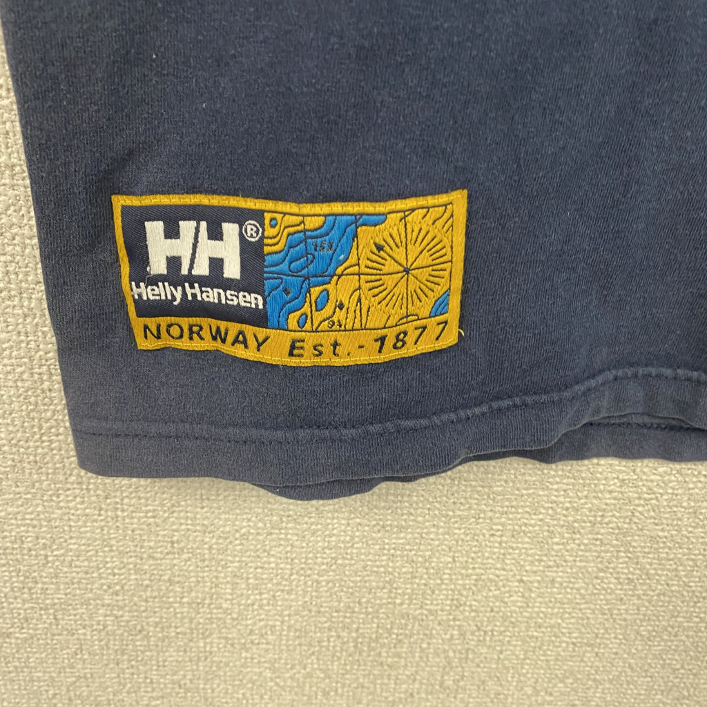 90s　HELLY HANSEN　ヘリーハンセン　半袖プリントTシャツ　ヴィンテージ　紺　ネイビー　古着