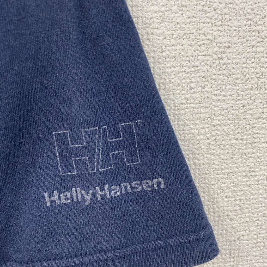 90s　HELLY HANSEN　ヘリーハンセン　半袖プリントTシャツ　ヴィンテージ　紺　ネイビー　古着