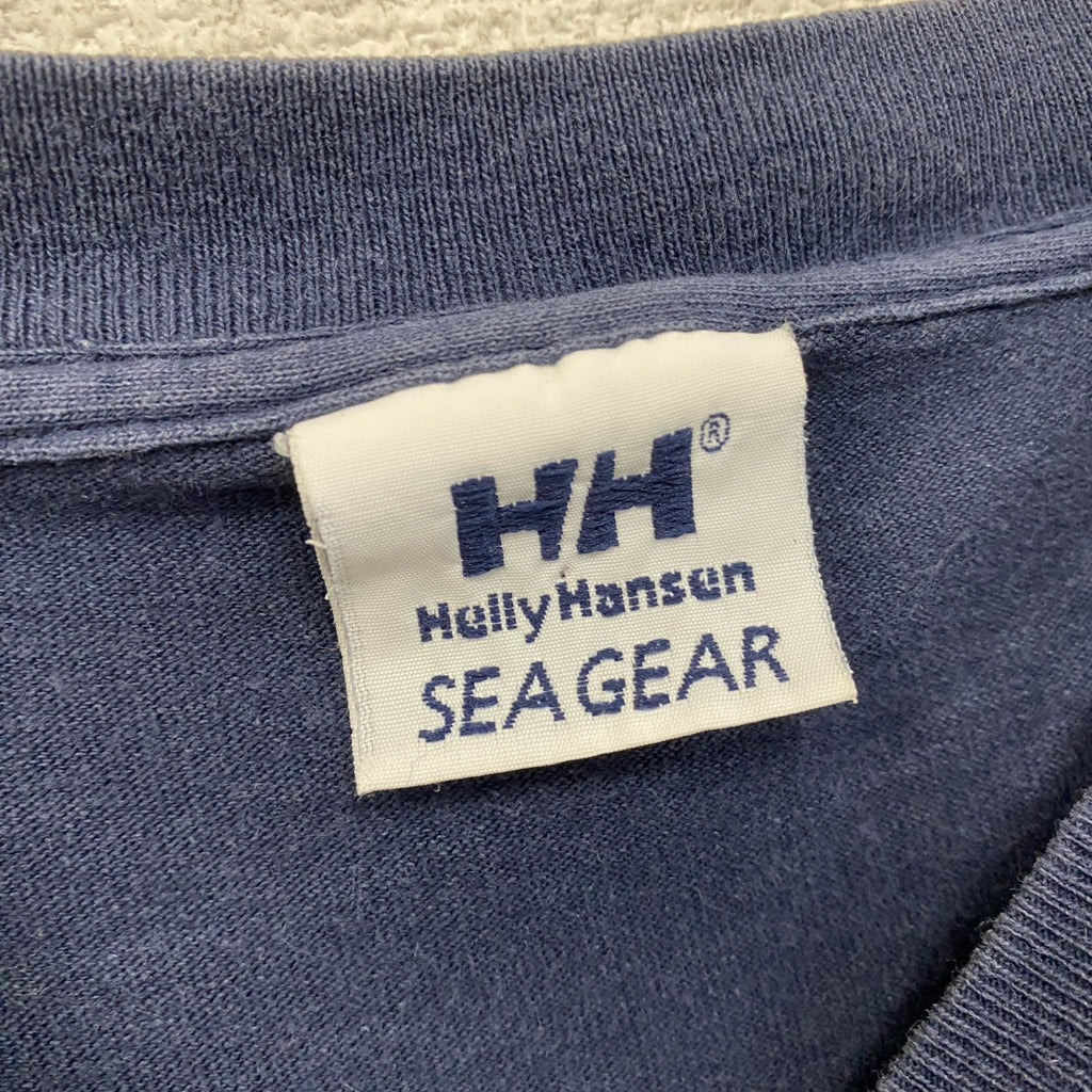 90s　HELLY HANSEN　ヘリーハンセン　半袖プリントTシャツ　ヴィンテージ　紺　ネイビー　古着