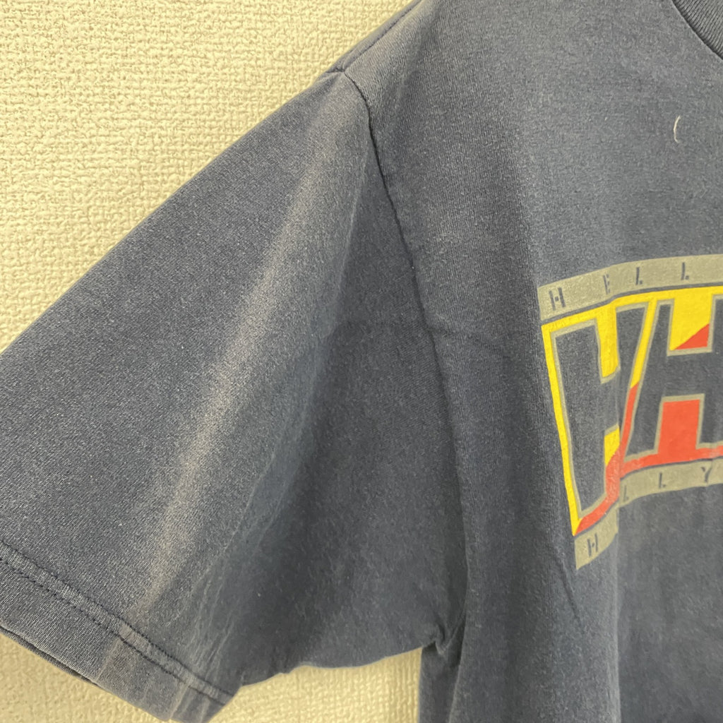 90s　HELLY HANSEN　ヘリーハンセン　半袖プリントTシャツ　ヴィンテージ　紺　ネイビー　古着