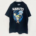 半袖アニメプリントTシャツ　ナルト　サスケ　カカシ　黒　ブラック　レトロデザイン　クルーネック　Lサイズ　古着