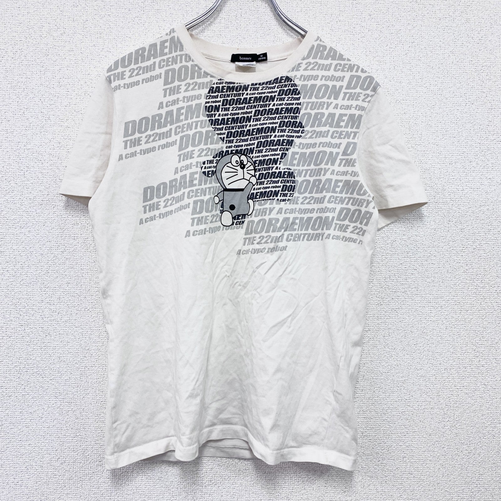 bossini　ドラえもん　半袖プリントTシャツ　キャラクターT　白　ホワイト　Ｍサイズ　古着