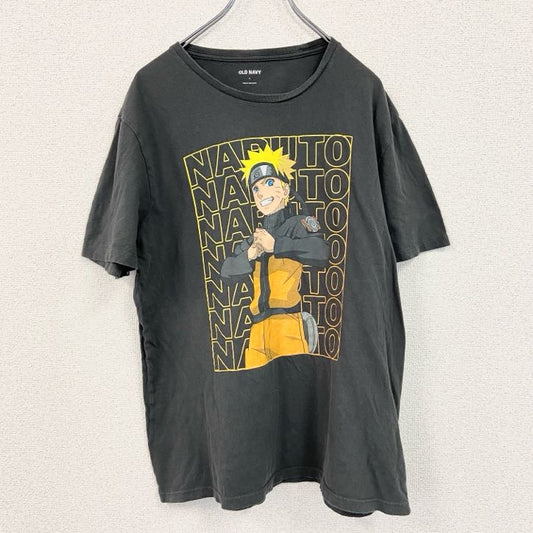 古着 used　OLD NAVY　半袖アニメプリントTシャツ　ナルト　灰色　グレー　コットン100％　クルーネック　Lサイズ
