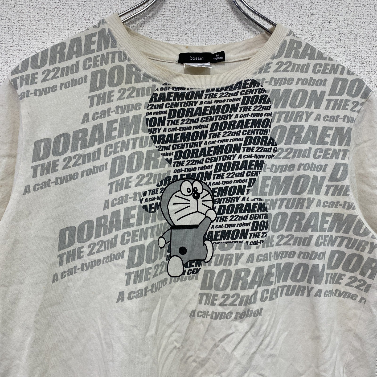 bossini　ドラえもん　半袖プリントTシャツ　キャラクターT　白　ホワイト　Ｍサイズ　古着