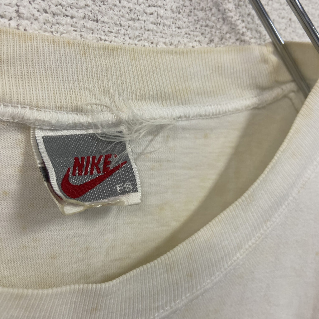 90s　NIKE　ナイキ　半袖プリントTシャツ　AIR　白　ホワイト　FSサイズ カットソー メンズ コットン 古着