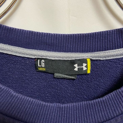 古着 used　UNDER ARMOUR アンダーアーマー　AKRON　長袖プリントスウェット　トレーナー　ネイビー　Lサイズ