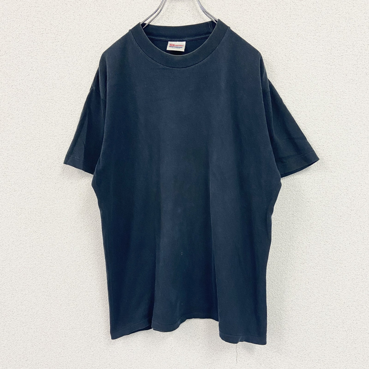 90s　Hanes　ヘインズ　半袖プリントTシャツ　シングルステッチ　黒　ブラック　Lサイズ カットソー メンズ コットン 古着