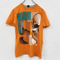 半袖プリントTシャツ　Y.F.K　ワイエフケークロージング　ドクロ　橙色　オレンジ　レトロデザイン　クルーネック　古着