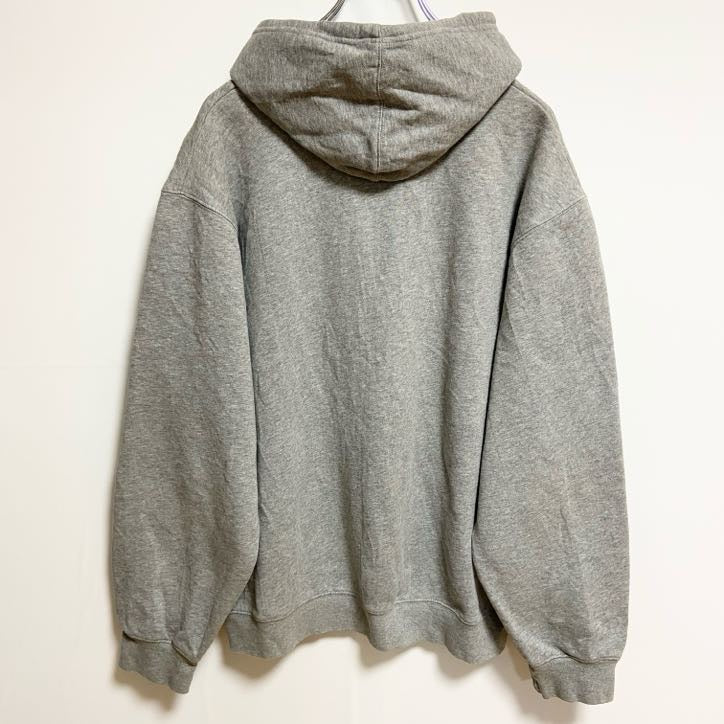Reebok リーボック　長袖パーカー　フード付きトレーナー　ワンポイントロゴ刺繍　グレー　灰色　秋冬服　Lサイズ　古着